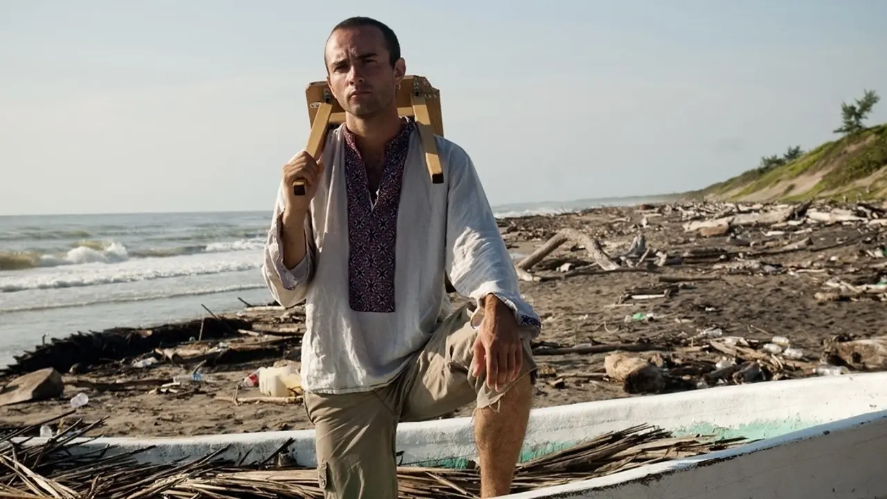 Human with a stool