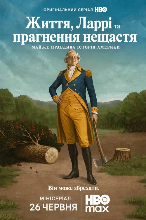 Постер серіалу Життя, Ларрі та гонитва за нещастям: Майже історія Америки